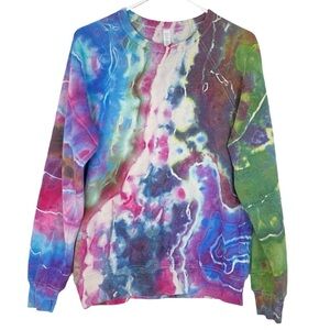 Handmade Tie Dye Sweatshirt Mens Size Medium Unisex Pullover Long Sleeve Crew